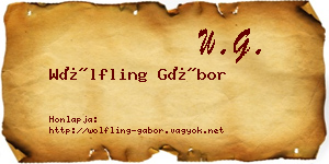 Wölfling Gábor névjegykártya