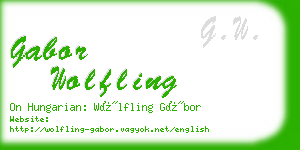 gabor wolfling business card